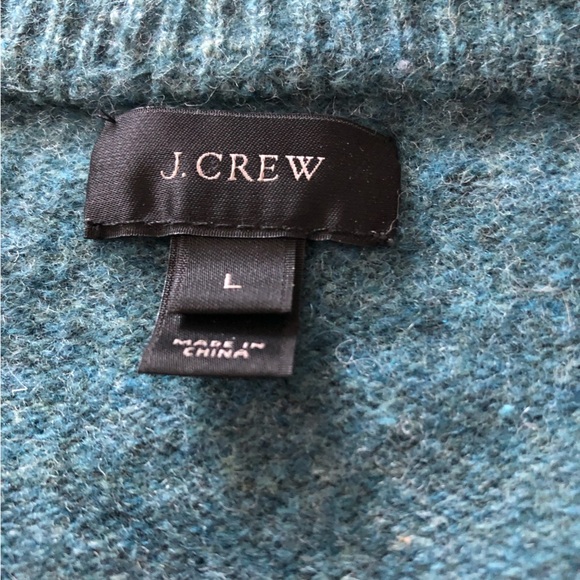 J. Crew 100% Lambswool Classic Crew Neck Sweater in Blue Green Men’s Size L - Picture 7 of 10